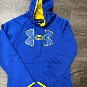 Under Armour Royal Blue Hoodie with Vibrant Yellow Trim